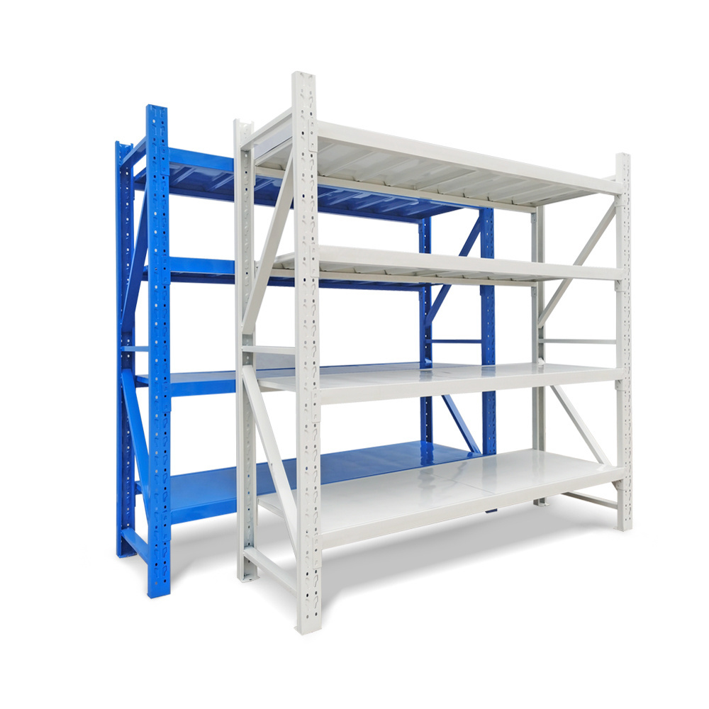 Medium Duty Storage Shelving 300 Kg Per Layer Garage Shelves 4 Tier Warehouse Metal Shelf