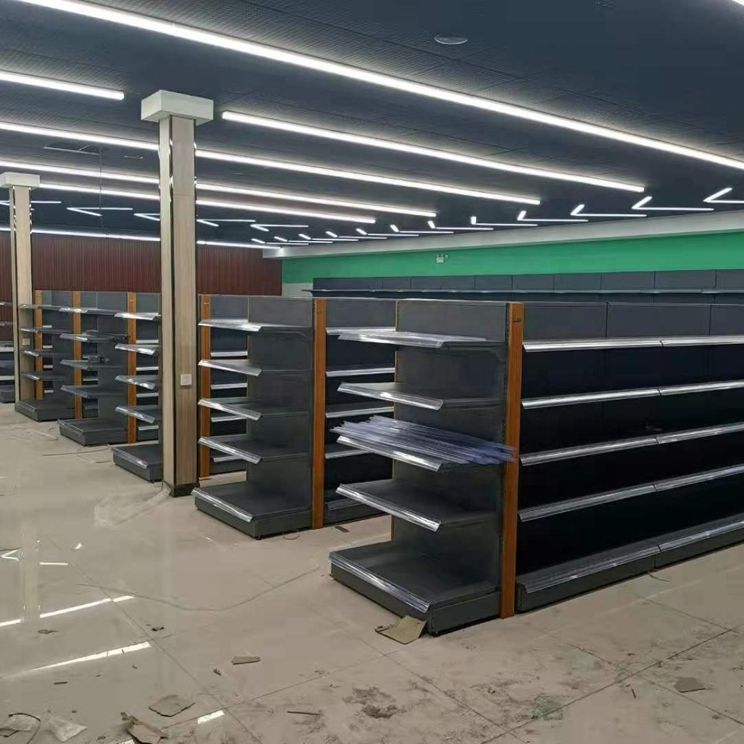 China Gondola Mart Racks Supermarket Double Side Shelves Shop Store Shelving Units