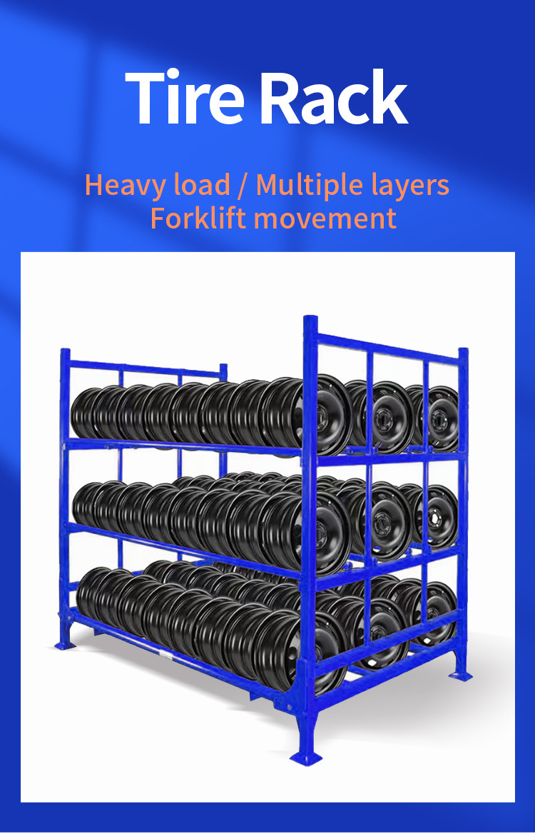 storage rack heavy duty portable stacking steel racking tire storage rack for sale