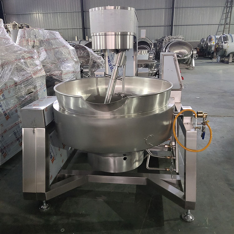 Food Processing Plant Automatic Electric heating Curry Sauce Halwa Planetary Stirring Frying Jacketed Kettle Cooking Pot Machine