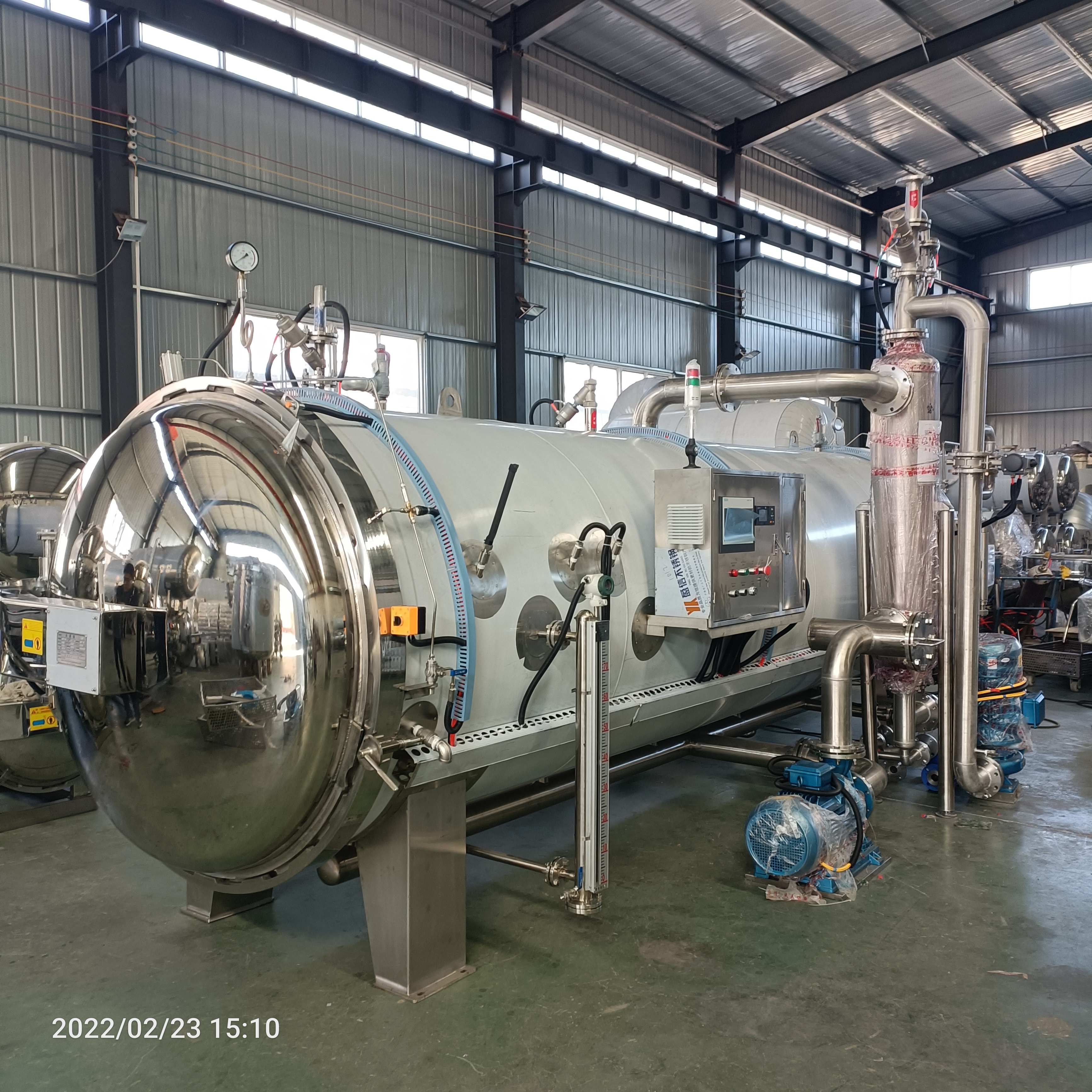 Commercial pressure canned fish processing double door autoclave retort sterilization machine