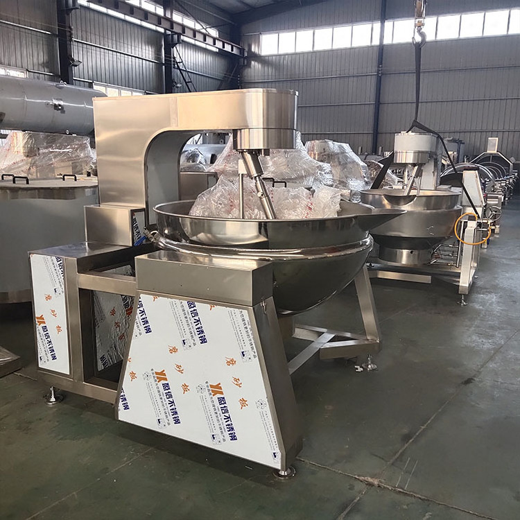 Food Processing Plant Automatic Electric heating Curry Sauce Halwa Planetary Stirring Frying Jacketed Kettle Cooking Pot Machine