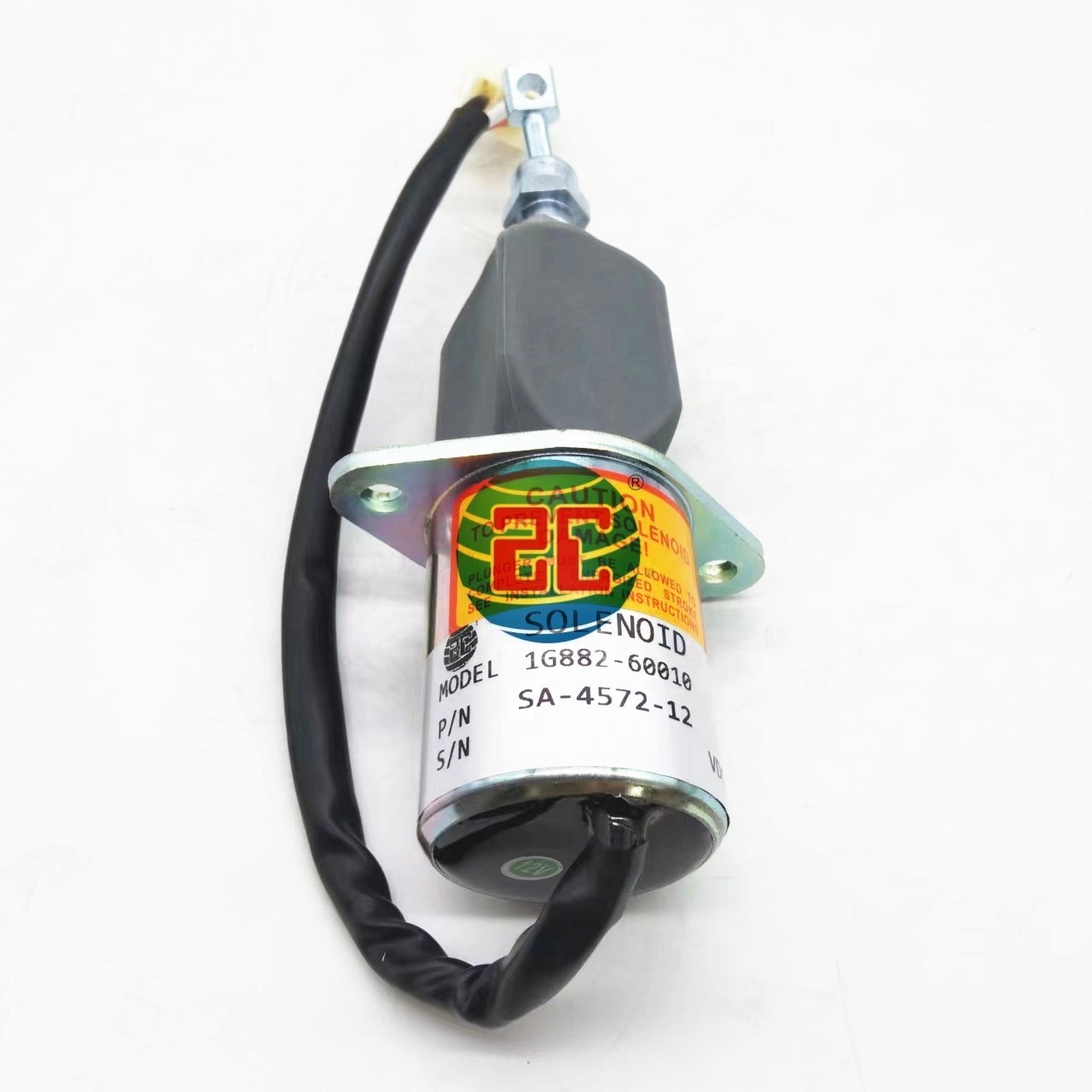 SA-4572-12 Fuel Shutoff Stop Solenoid Valve Fits Excavator Wood ward Diesel Engine White Plug 12V