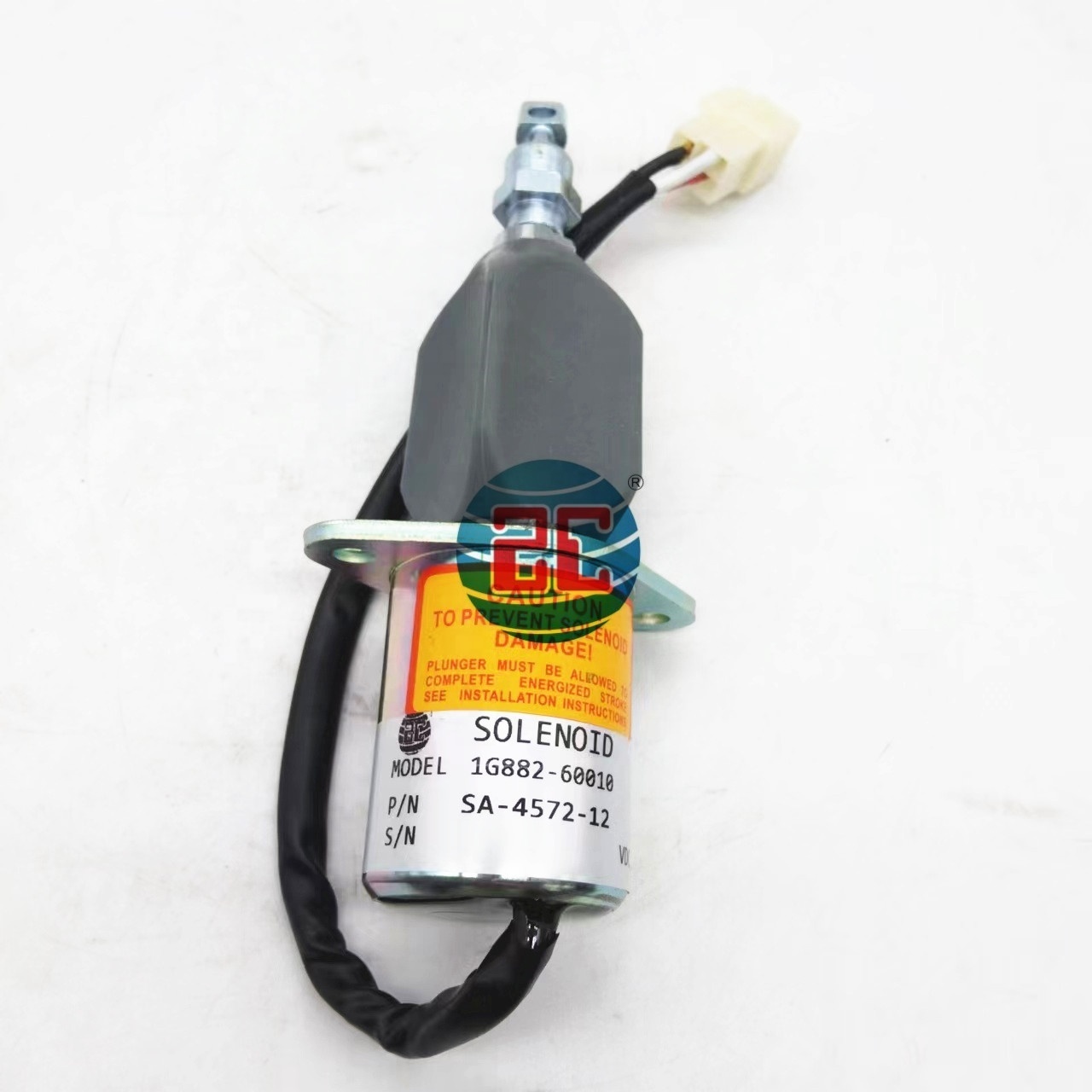 SA-4572-12 Fuel Shutoff Stop Solenoid Valve Fits Excavator Wood ward Diesel Engine White Plug 12V