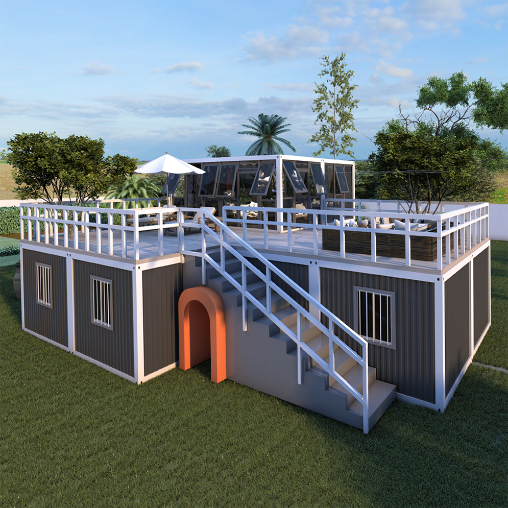 2 Stories Expandable shipping Container Frame House Prefabricated Prefab Modern Home Luxury Villa