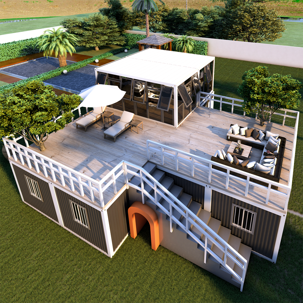 2 Stories Expandable shipping Container Frame House Prefabricated Prefab Modern Home Luxury Villa