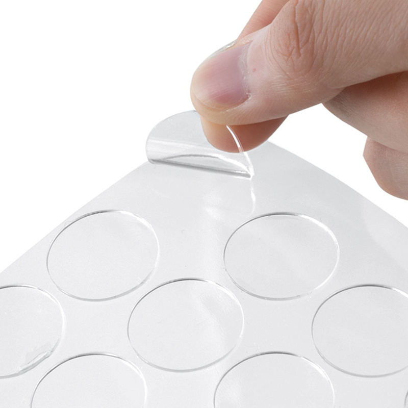 Customized Size Heavy Duty PU Removable Trace Free Clear Adhesive Pad Circle Sticker Pad Stick Sheets Glue Dots