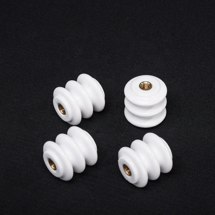 Glazed High Heat Steatite Ceramic Isolator Yarn Guide Wheel Coil Guide Pillar Column Ceramic