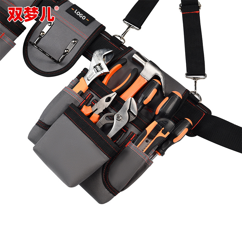 Premium CustomMulti-pocket shoulder strap Work tools bag Electrician Tool Bag Waist Tool Belt Bag