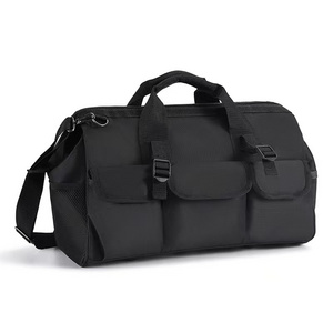 Black fashion waterproof portable storage kit Electrician bag Large capacity thickened Oxford cloth plastic bottom tool bag