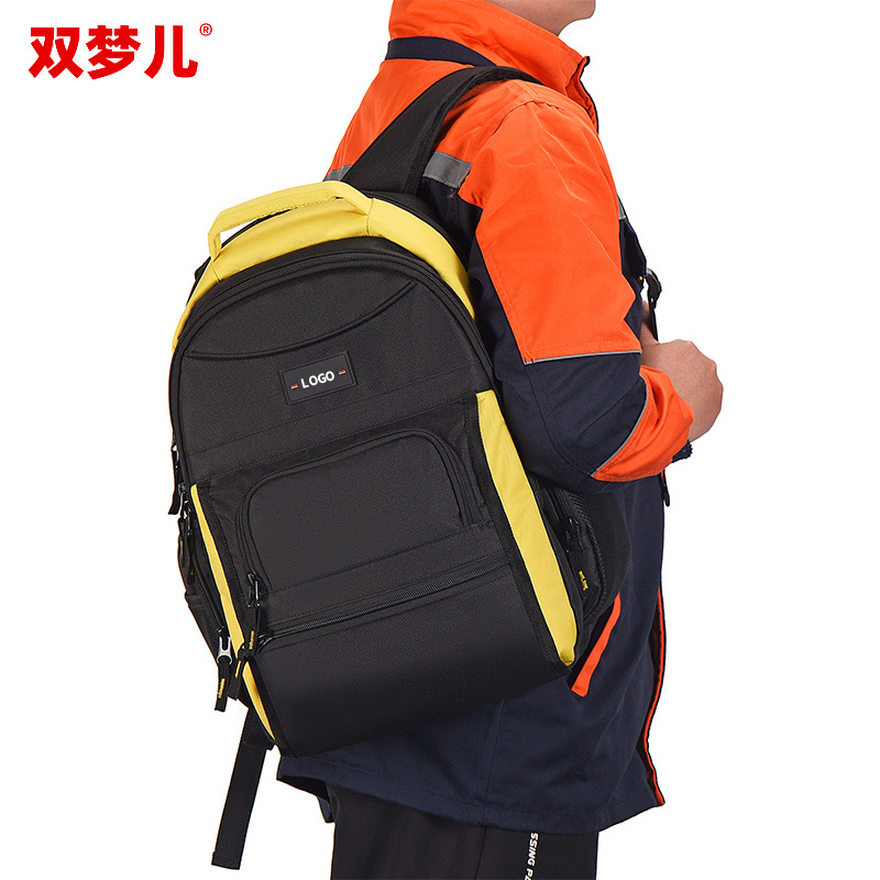 Shoulder tool kit Strong large canvas thickened tool backpack Oxford cloth storage bag portable multi-functional backpack