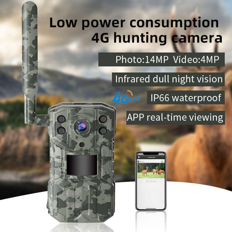 4G LTE Outdoor Deer Hunting Camera Infrared Night Vision Wireless Game Hunting Trail Camera 2K  Support Solar Panel