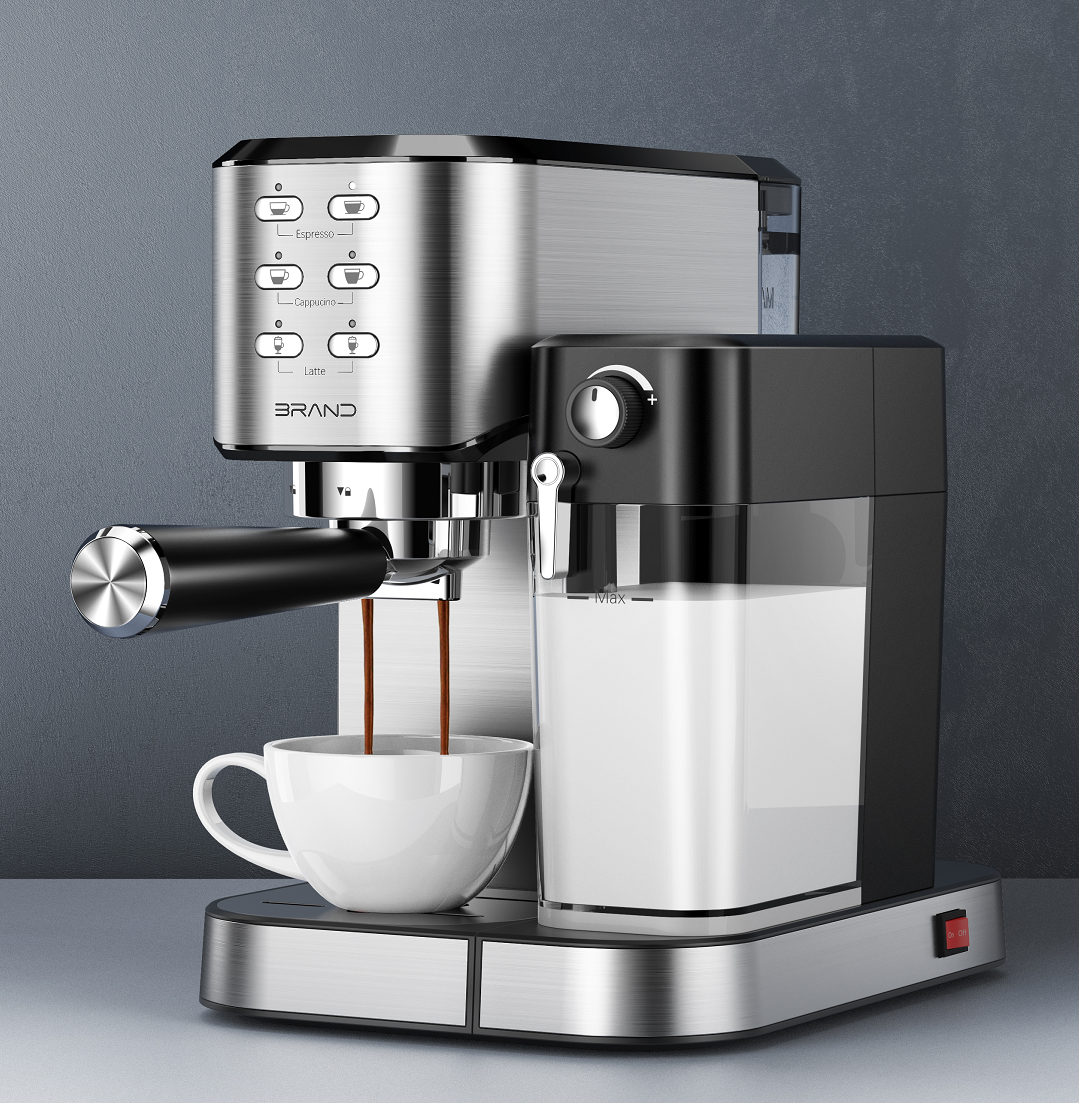 Household Steam Espresso And Cappuccino Maker Stainless Steel Coffee Maker Espresso Machine with milk tak