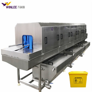 Industrial recycling bins cleaning equipment reusable sharp container washing machine tunnel washer for medical waste container