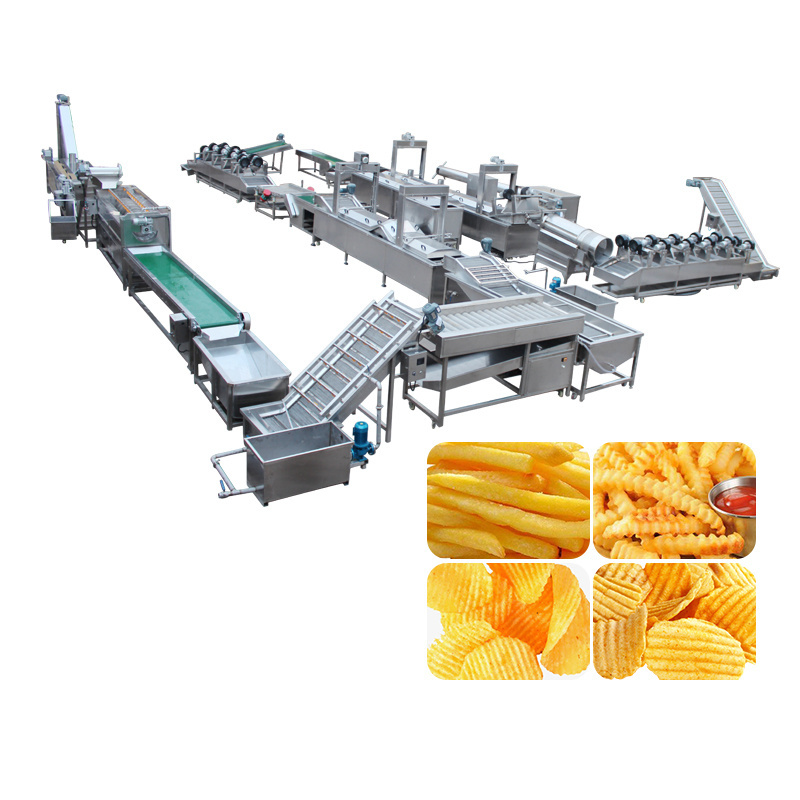 Full Automatic Frozen French Fries Processing Plant Fried Sweet Potato Chip Making Machine Production Line