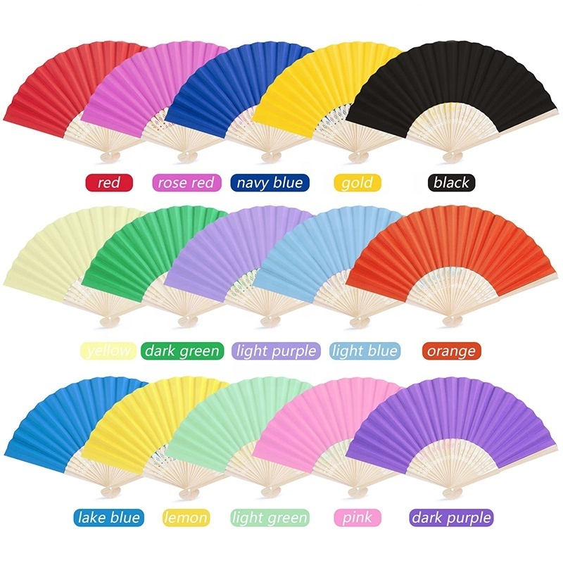 For Wedding Dancing Party Summer Folding Hand Fans Japanese Chinese Vintage Fans Handheld Fans