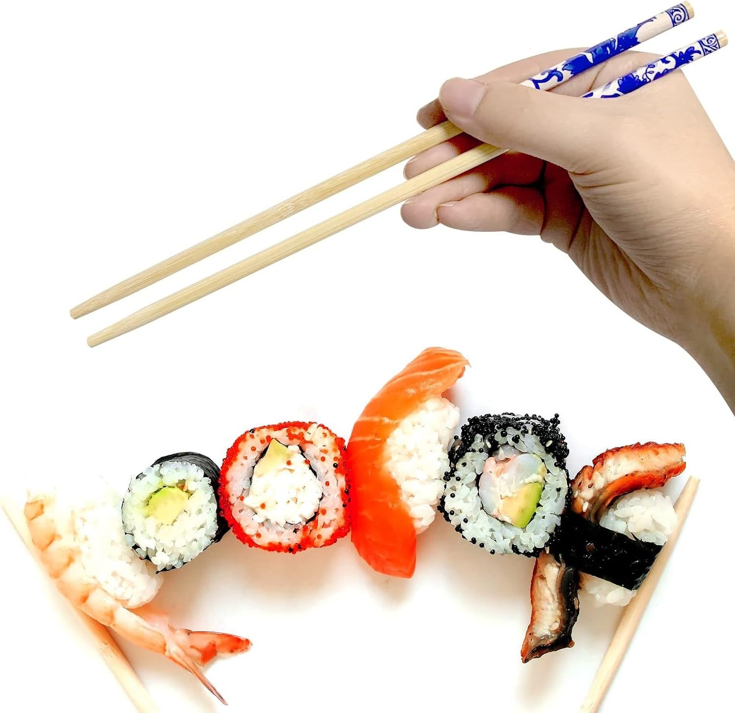 1700pair Chinese with Unique Print, Reusable Chopstick for Sushi Rice Noodles, Tableware Washable Natural Bamboo Chopsticks