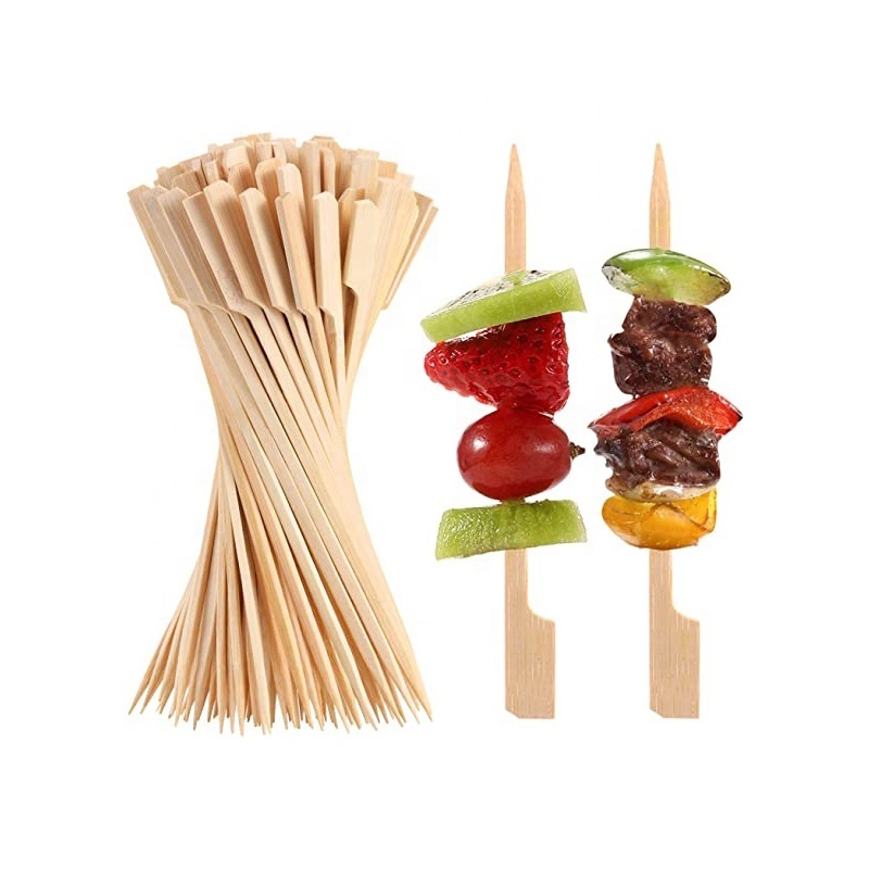 Wholesale BBQ Short Teppo Skewer Long Hot Dog Bamboo Sticks Disposable BBQ Bamboo Skewer Kebab Sticks