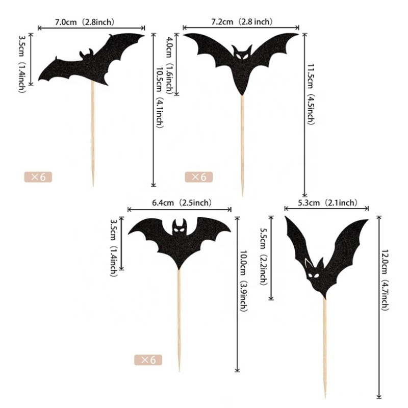 Halloween Paper Cups Bat Paper Cups Black Ghost 4 size cake toothpicks apply to Halloween party cake decorations