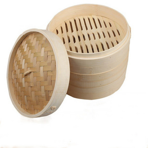 Zhuchaung Wholesale in China 2-Tier Steamer for Cooking Dumpling Cooking Rice & Vegetable Steamer Pot Bamboo Steamer Basket