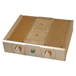 hi end precision CNC aluminum chassis amplifier enclosure cabinet house box gold anodizing for amp