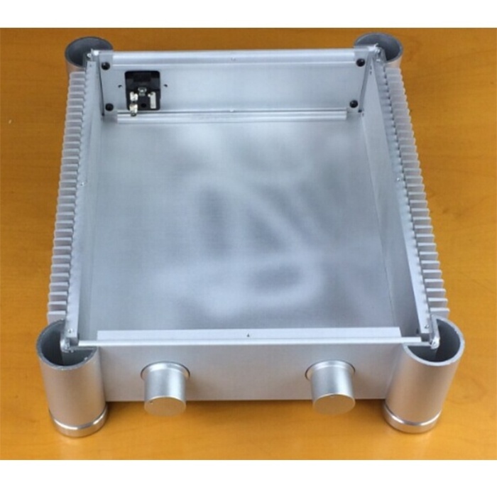 custom round feet series silver aluminum amplifier chassis amp enclosure case box