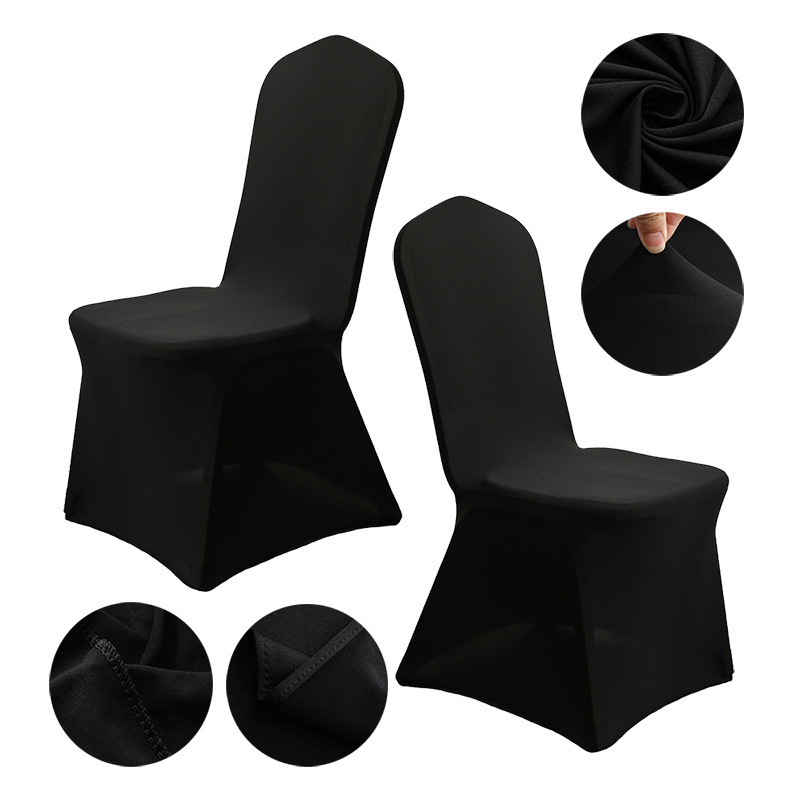 Wedding Spandex Universal Banquet Black Chair Covers For Chair Seat Protector