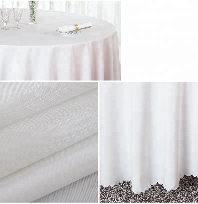 High quality round white table cloth table cover for wedding