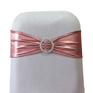 Rose gold Shiny spandex chair sash for wedding