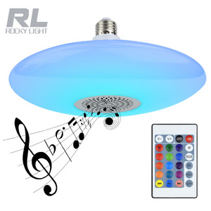 Rocky light RGB  White 30W led music bulb Smart UFO bulb with remote controller led music light with color changing music lamp