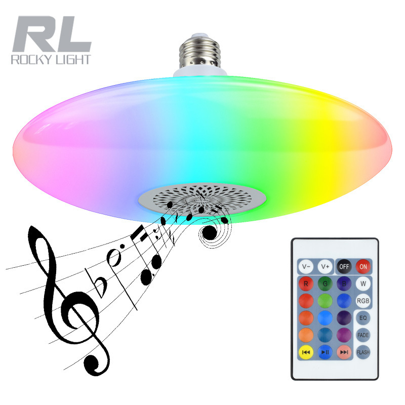 Rocky light RGB  White 30W led music bulb Smart UFO bulb with remote controller led music light with color changing music lamp