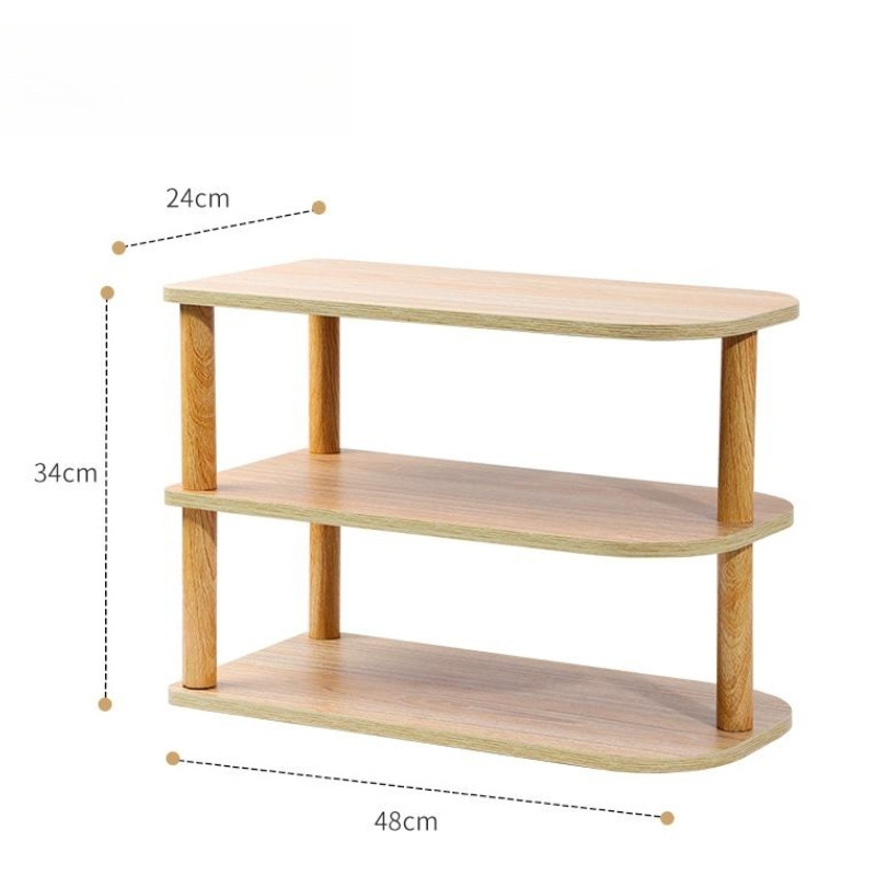 Simple Modern Household Bamboo Shoe Rack Fold and Stack Multiple Layers Display Shoe Shelf