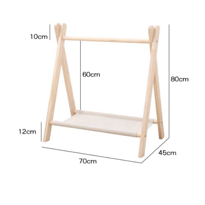 Bedroom Wooden Children Simple Coat Rack Free Standing Clothes Display Rack