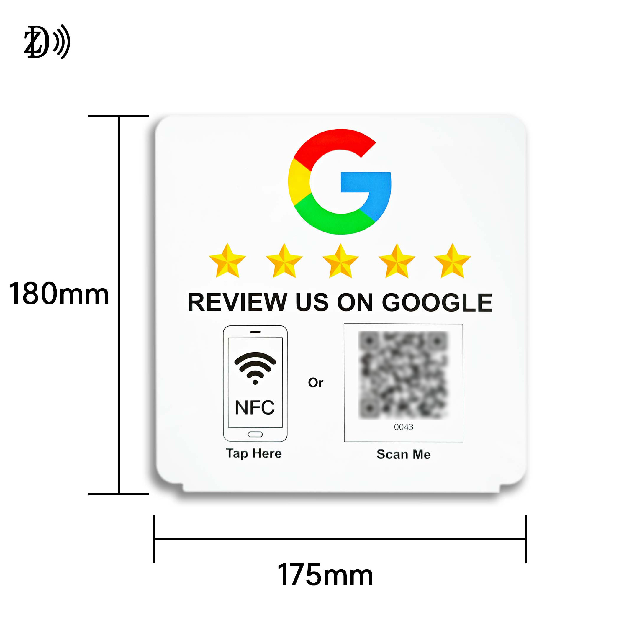 Large NFC Display Google Review Standing Customized Logo Printing NTAG215 RFID Stand Card