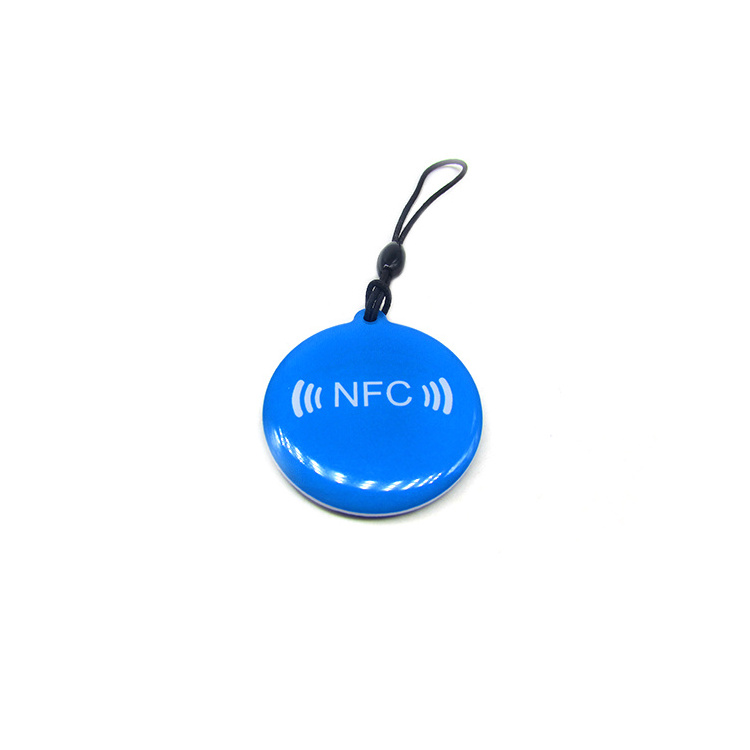 Printed custom QR code keychain and URL programmable RFID epoxy NFC pet ID tag