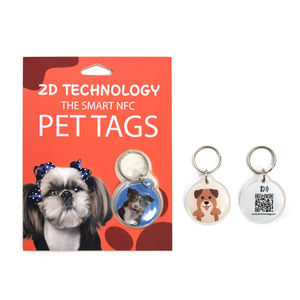 13.56MHz Full Epoxy Edge Custom logo and QR code print NFC Dog Tag Epoxy Pet Tag