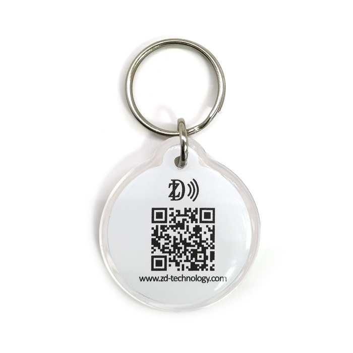 13.56MHz Full Epoxy Edge Custom logo and QR code print NFC Dog Tag Epoxy Pet Tag