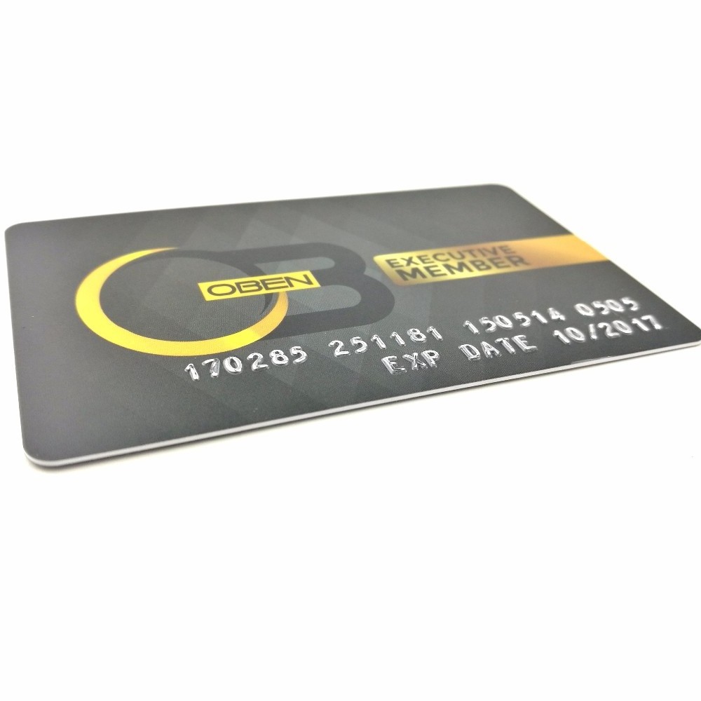 CMYK CR80 Credit RFID Card Size Plastic Embossed Serial Number RFID PVC Card