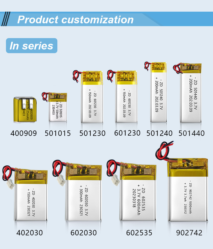 Rechargeable lipo battery 3.7V high capacity 5000mah lithium ion polymer battery 656090