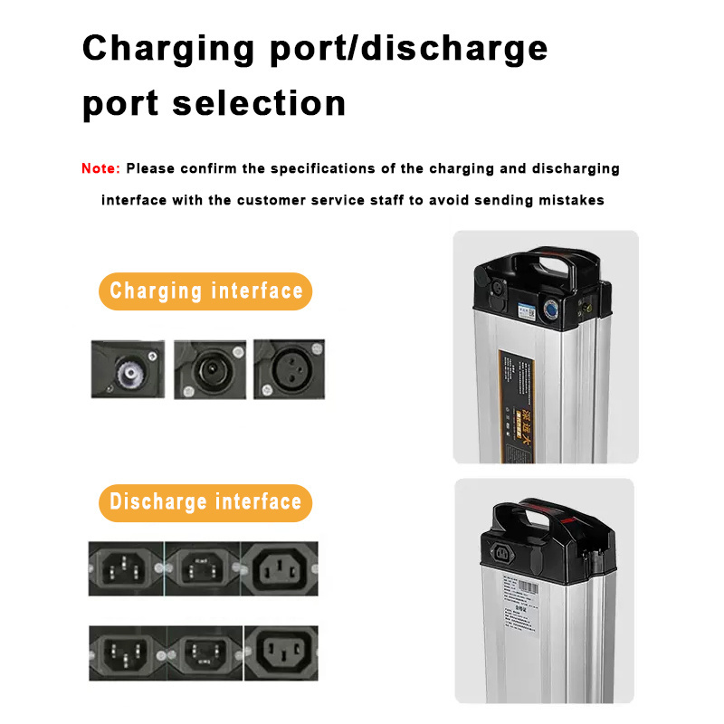 Customized Lithium Ion Electric Bicycle Battery Pack Sliver Fish Batteries 48V 36V 10Ah 20Ah Ebike Battery For Electric Bikes