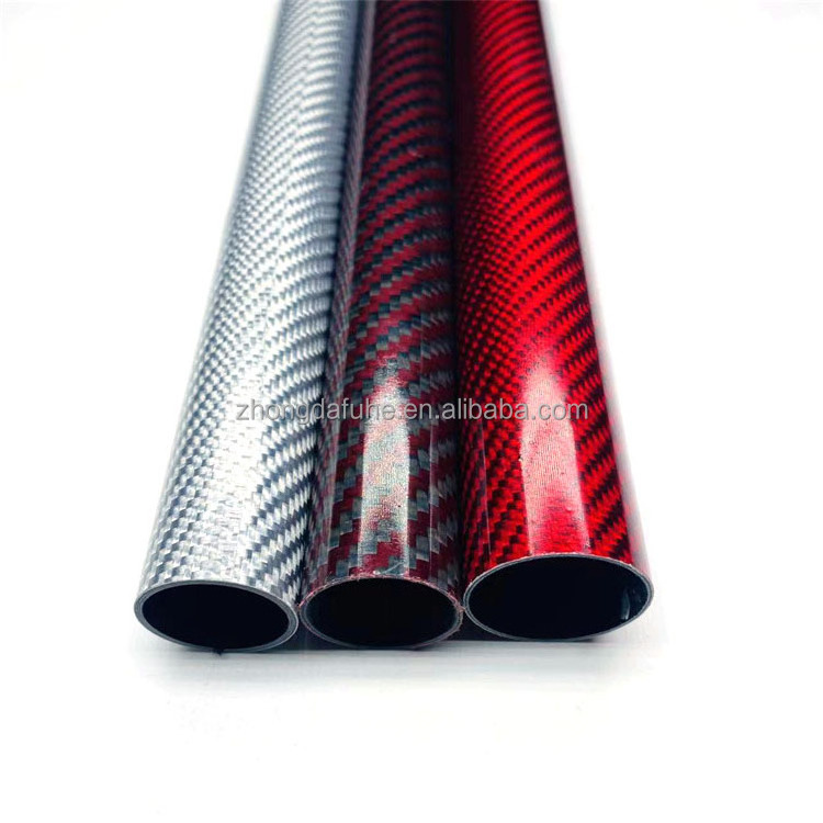 3K colorful carbon fiber tube CFRP color tube carbon fiber hollow pipe carbon fiber rectangular tube  factory