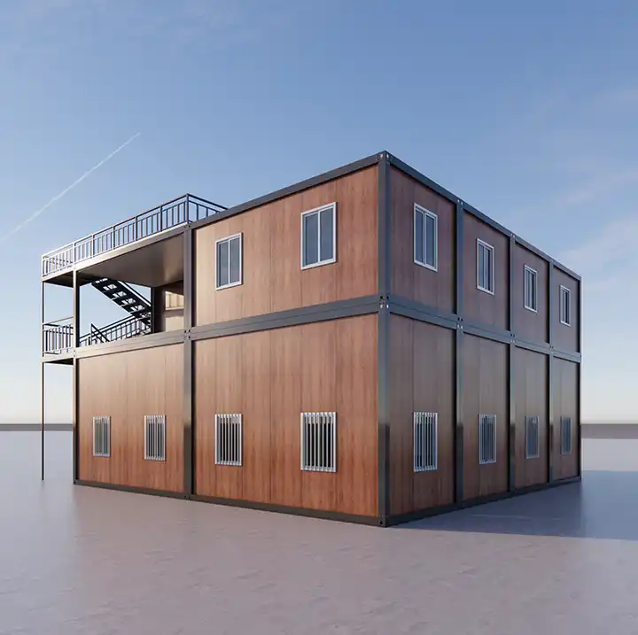 Luxury Modern Tiny Wooden Prefab Detachable container House Two Storey Container Buildings Cabins Hotel Apartment Villa