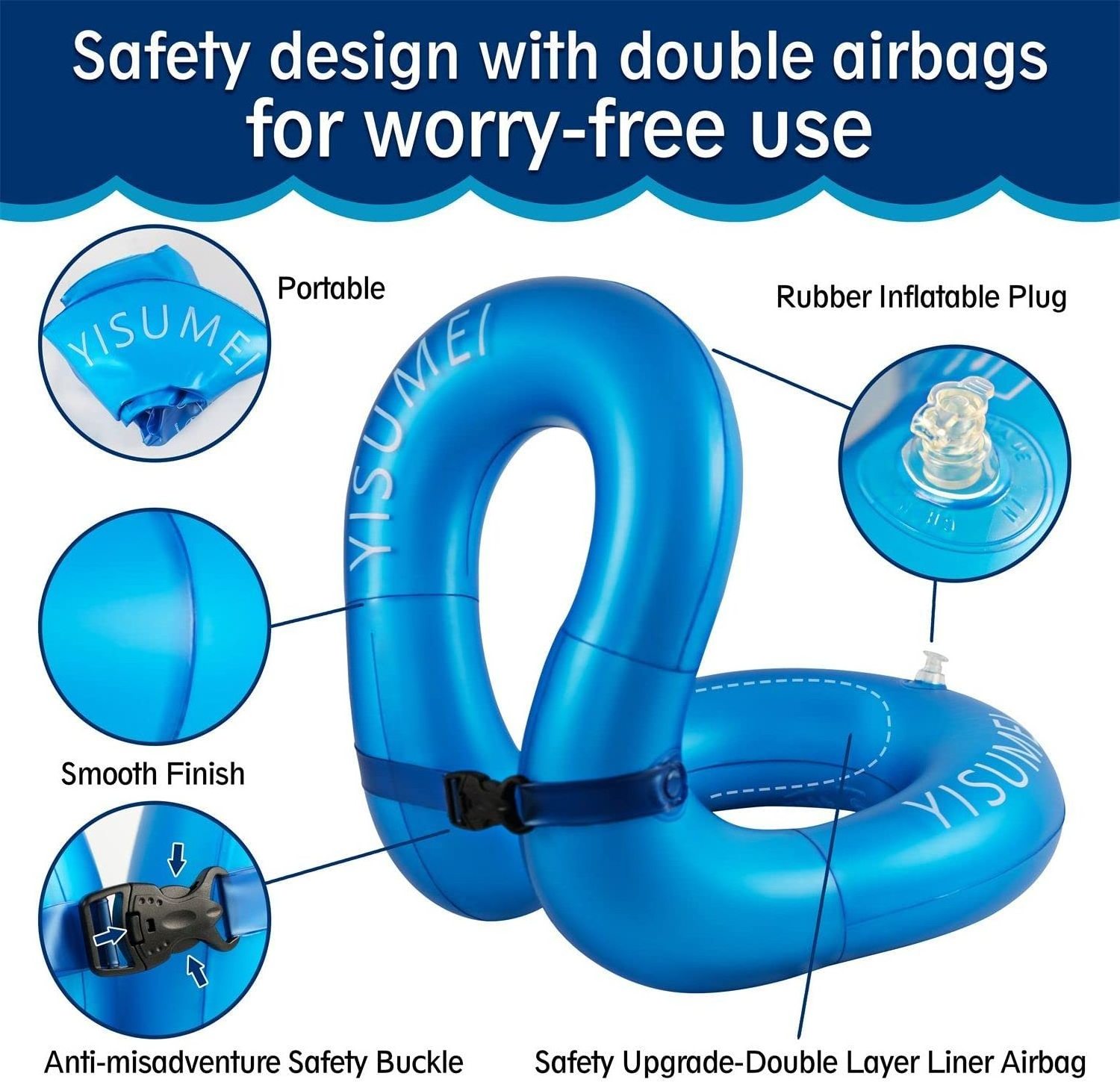 Outdoor water park aquatic sport equipment inflatable ring Toddler Swimming Aid Swim Vest for Kids