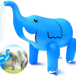 Outdoor water park elephant shape  blue splash spray water toys inflatable elephants