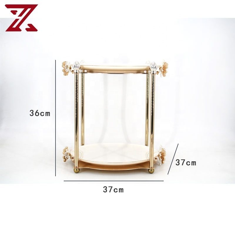 Cheap price sale plated metal stand ceramic cake display shelf living room tea table fruit tray display