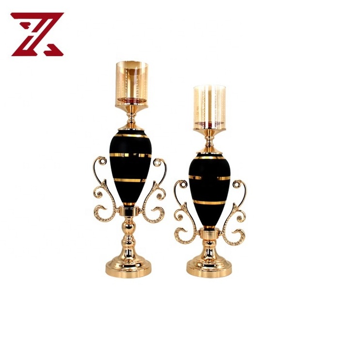 Wholesale tapered candle stick holder with glass home decoration tea light votive candle holders