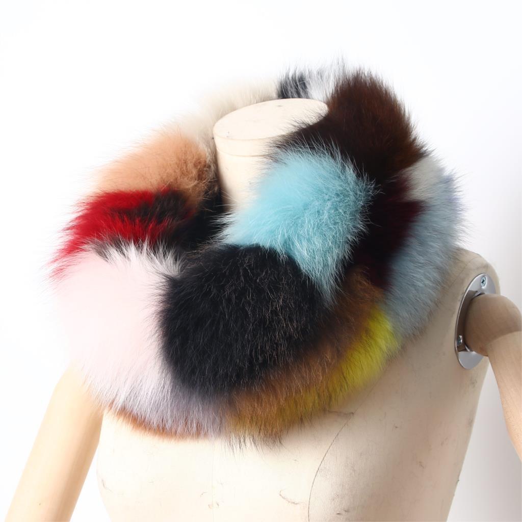 ZDFURS* Hot Brand New Genuine Real Fox Fur scarves Women's Lady Fur Scarf Ring Cowl Snood Infinity Scarf Wraps Shawl