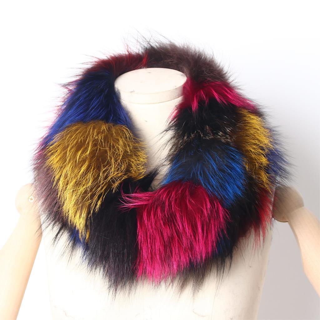 ZDFURS* Hot Brand New Genuine Real Fox Fur scarves Women's Lady Fur Scarf Ring Cowl Snood Infinity Scarf Wraps Shawl