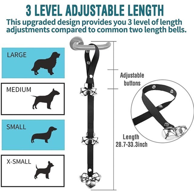 Premium Quality Great Dog Bells Puppy Potty Training Adjustable webbing strap Dog door Bells