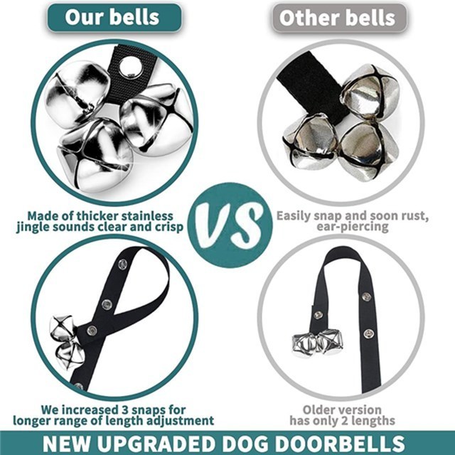 Premium Quality Great Dog Bells Puppy Potty Training Adjustable webbing strap Dog door Bells